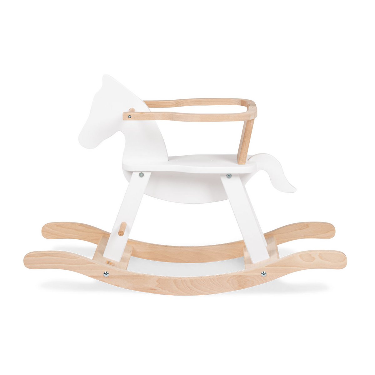 Rocking horse „Pinolino” with ring, white/natural