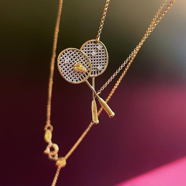 Einzigartige Badmintonschläger-Design-Halskette