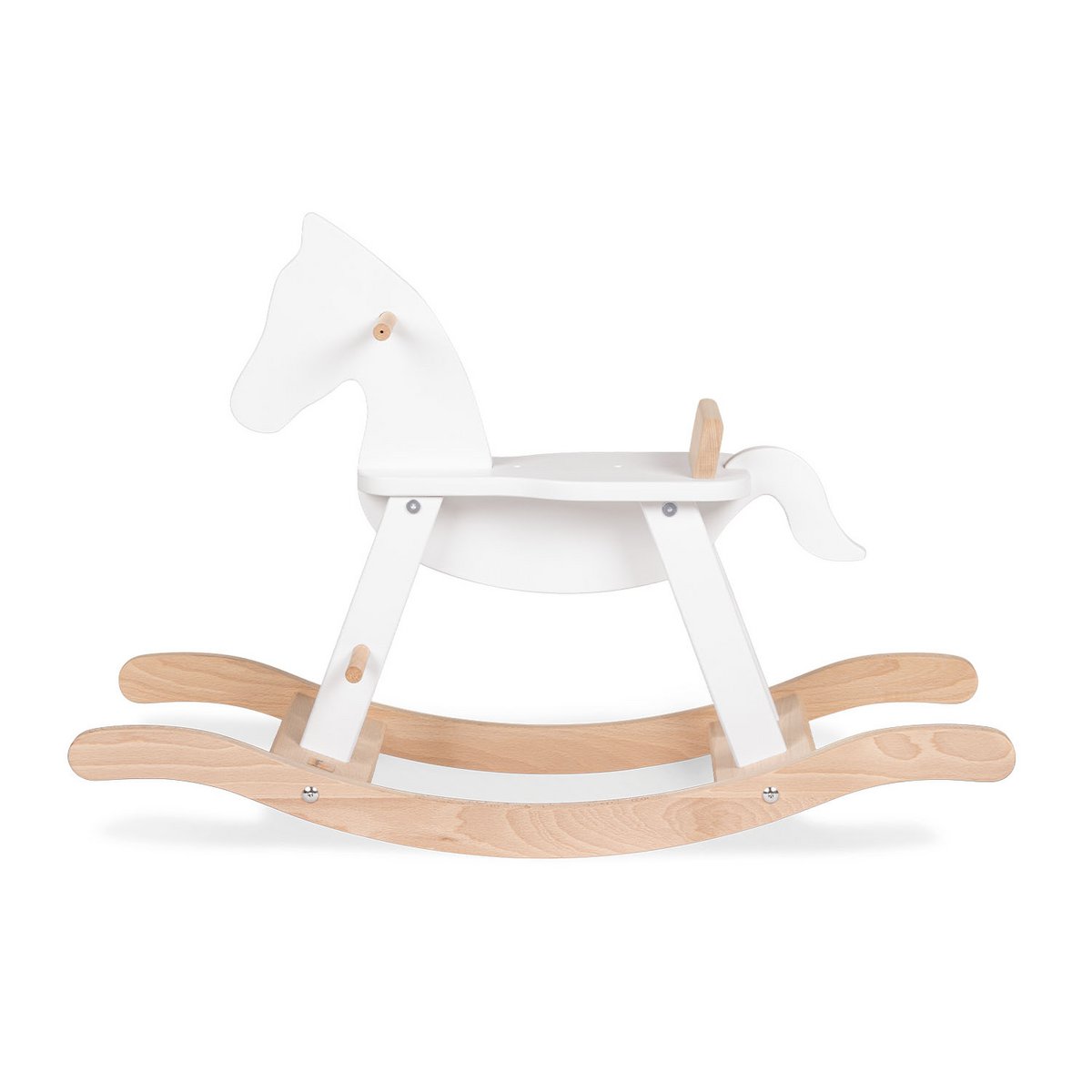 Rocking horse „Pinolino” with ring, white/natural