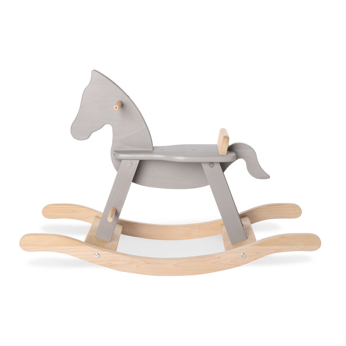 Rocking horse „Pinolino” with ring, grey/natural