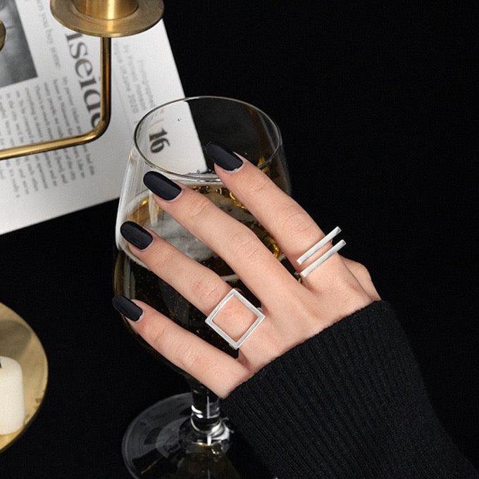 Quadratischer Ring aus Sterlingsilber und Gold-Vermeil mit auffälligem Look