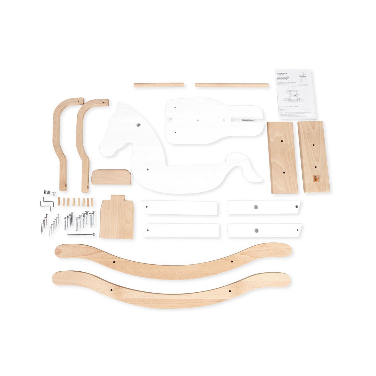 Rocking horse „Pinolino” with ring, white/natural